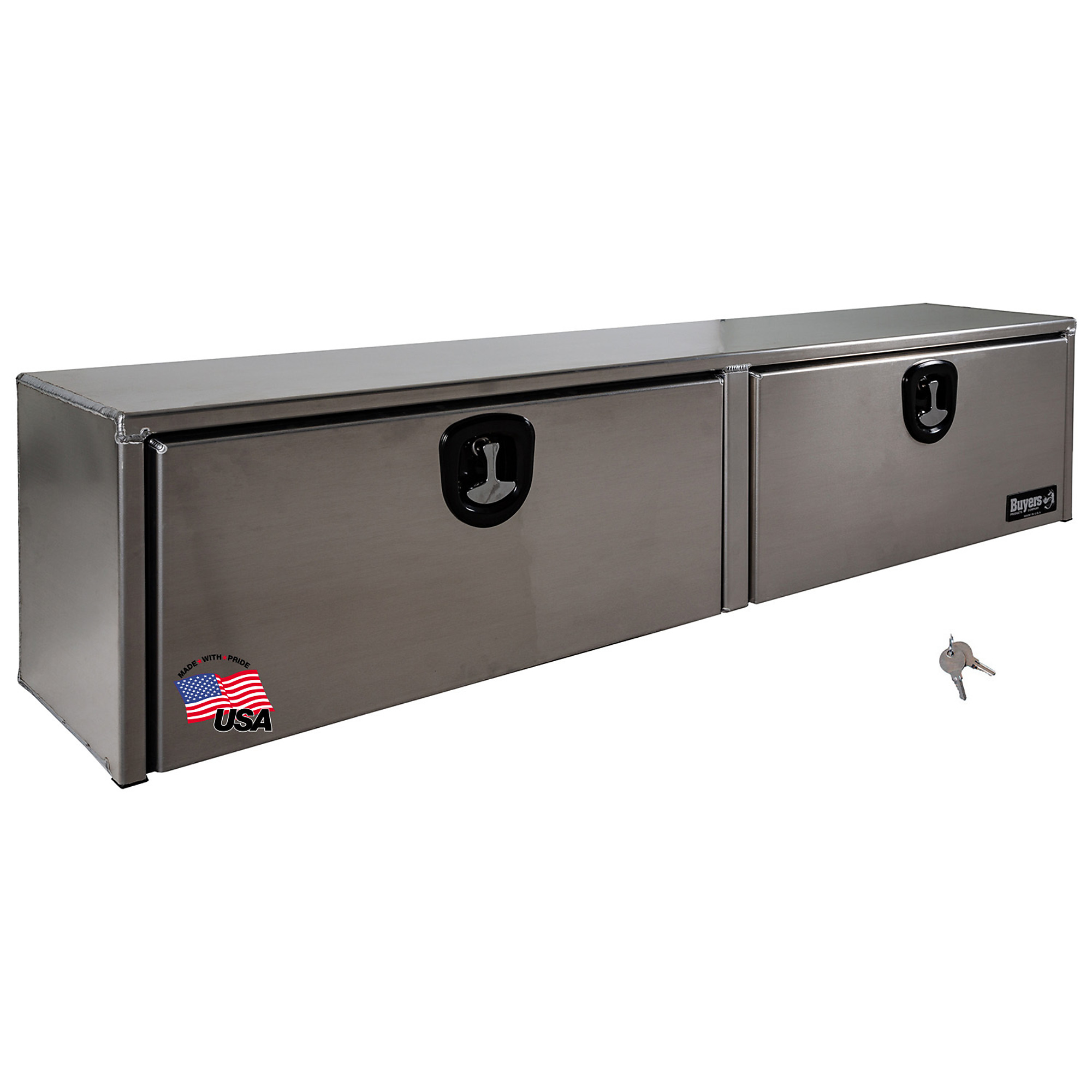 Buyers Products, 72x13x16 Contractor Topsider Truck Bed Tool Job Storage, Width 72 in, Material Aluminum, Color Finish Smooth Silver, Model# 1751651